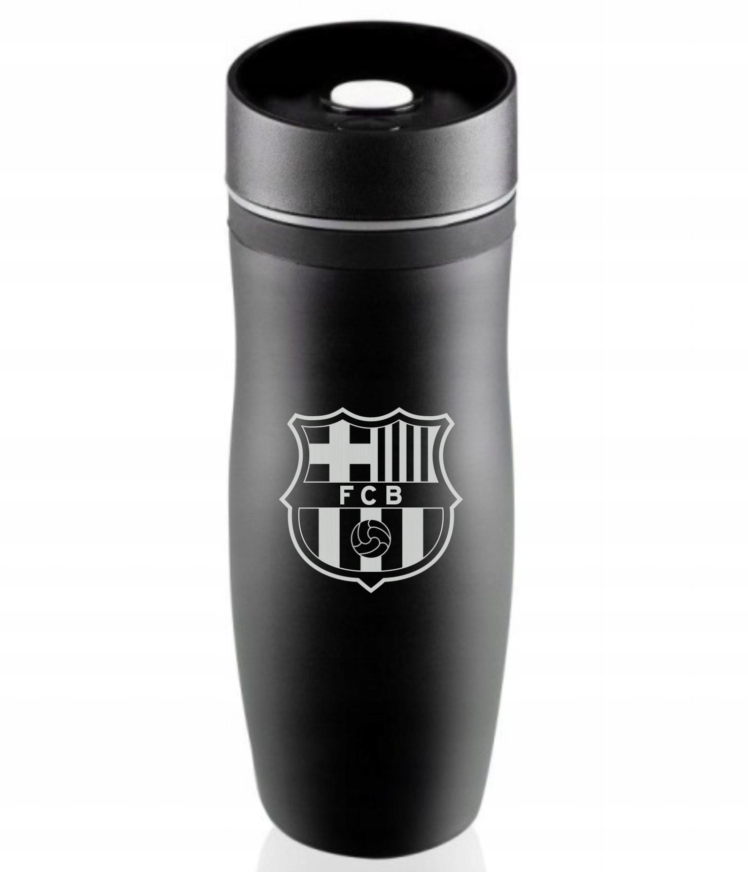 Kubek Termiczny czarny Grawer Fc Barcelona dla kibica piłki nożnej