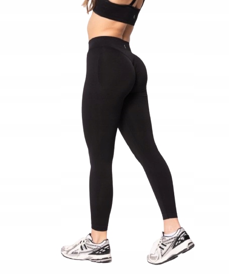 Carpatree Legginsy Wysoki Stan Push Up Accolade Seamless Rich Black XL