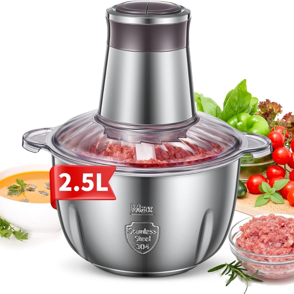 Fohere Elektrický kuchyňský sekáček potravin 350 W 2,5 l nerezová ocel