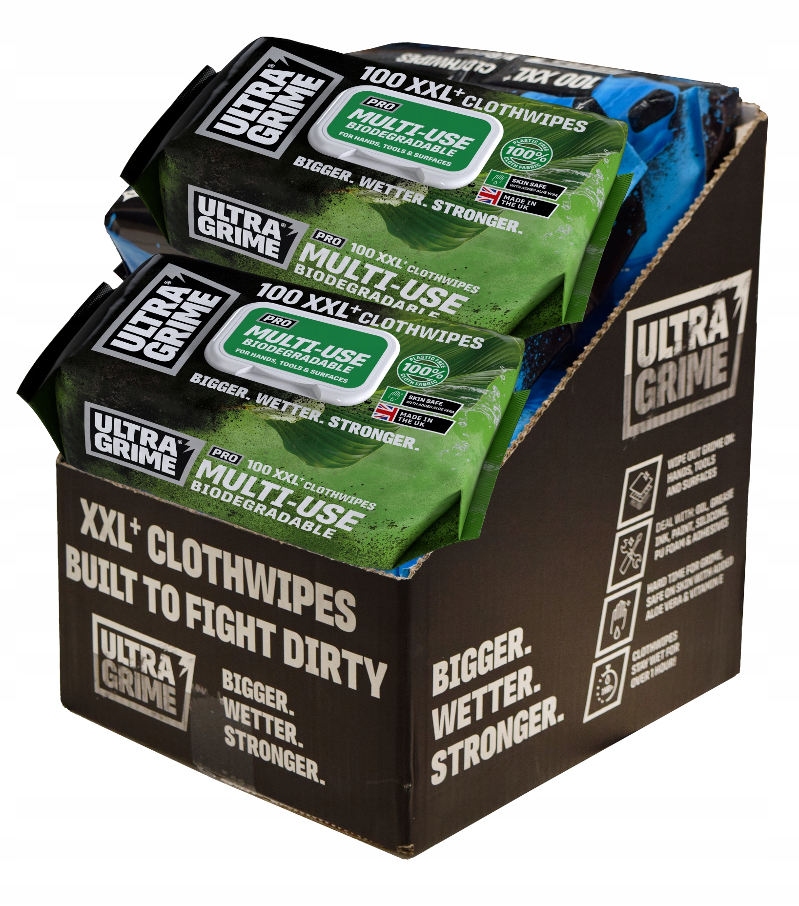 Levně Profi čistící ubrousky Ultragrime Bio-multiuse 100ks XXL box 6 balení