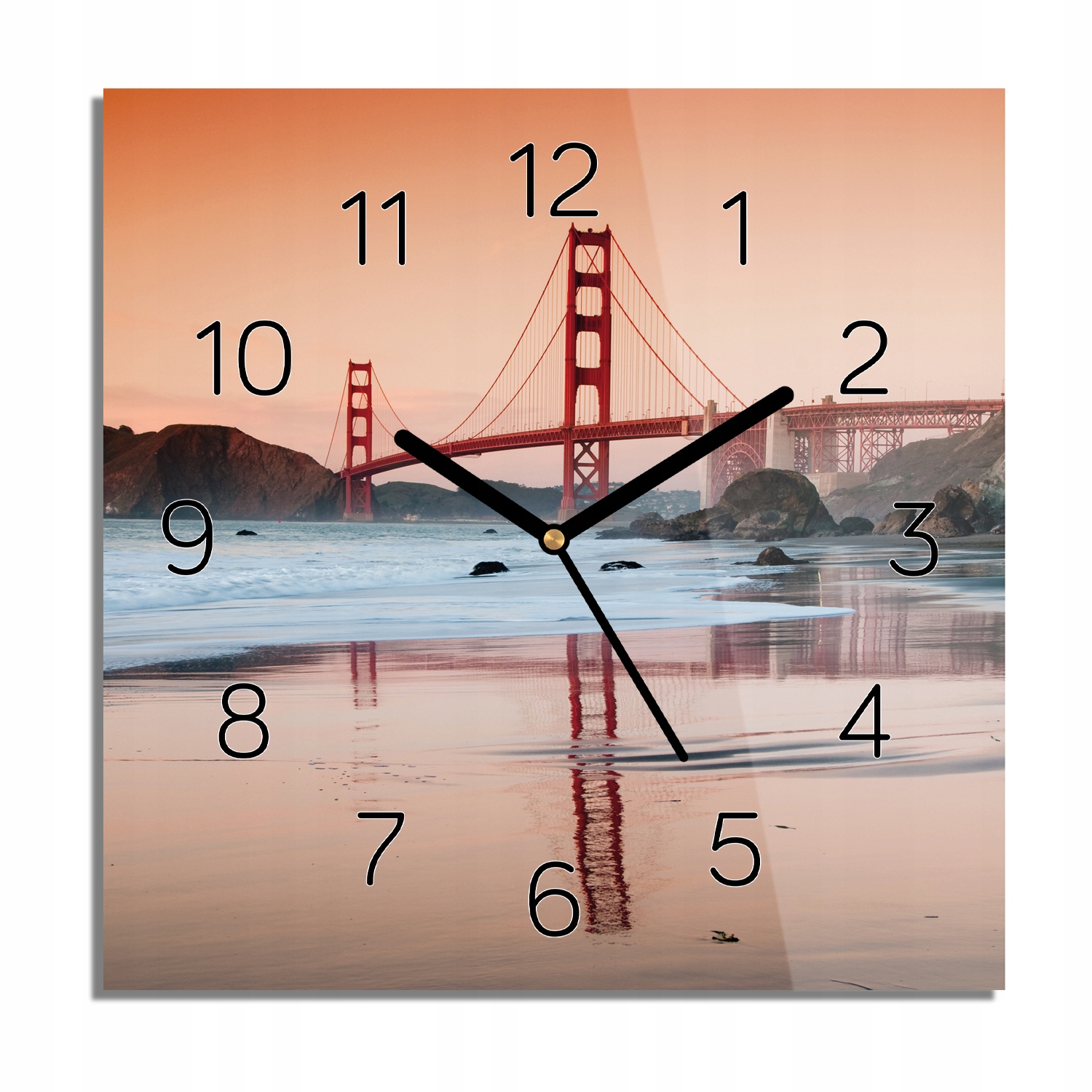 Most Golden Gate, čtvercové hodiny na skle 30x30
