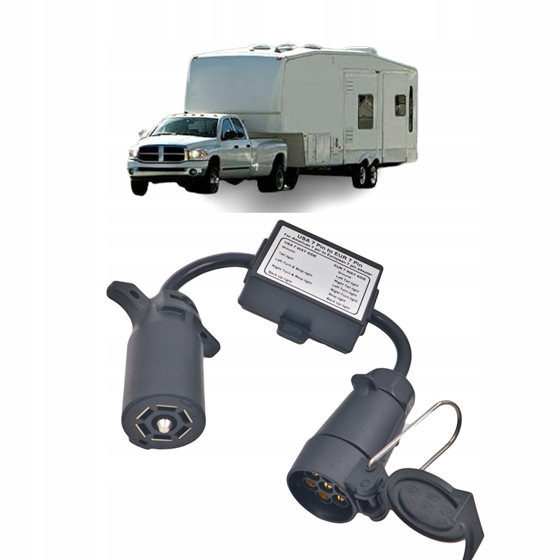 ADAPTER PRZEJŚCIÓWKA PRZYCZEPY 7 NA 7PIN ROZDZIELENIE PRZEWODU ŚWIATŁA TYL