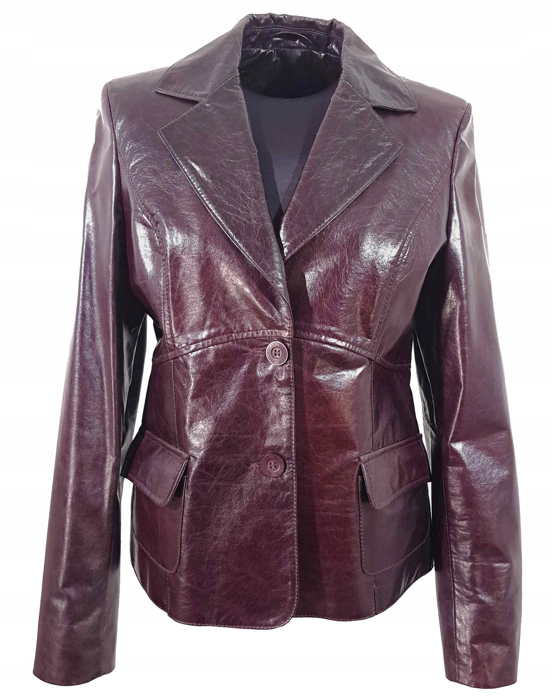 KURTECZKA Skórzana Damska ŻAKIET Guziki 42