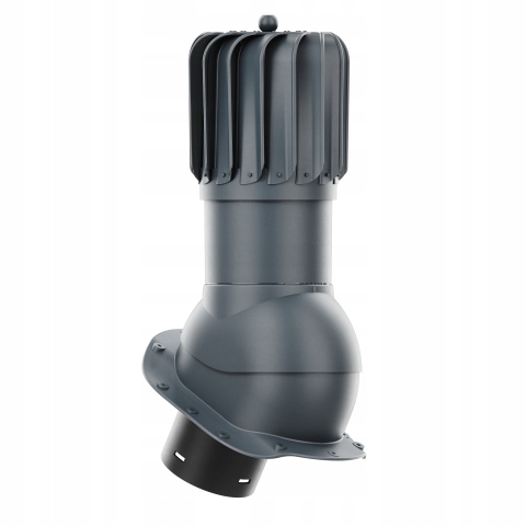 Rotačný krb Rotoline pre plechovú krytinu B fi 150 mm, podlhovastý, antracitový
