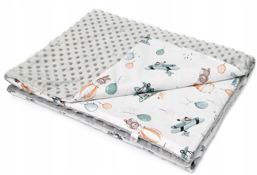 UNIWERSALNY KOCYK DLA NIEMOWLĄT 75x100 MINKY OCIEPLANY WÓZKA FOTELIKA WZORY Długość 100 cm