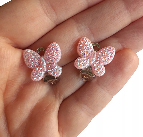 Klipsy dla dziewczynki hand made motylki