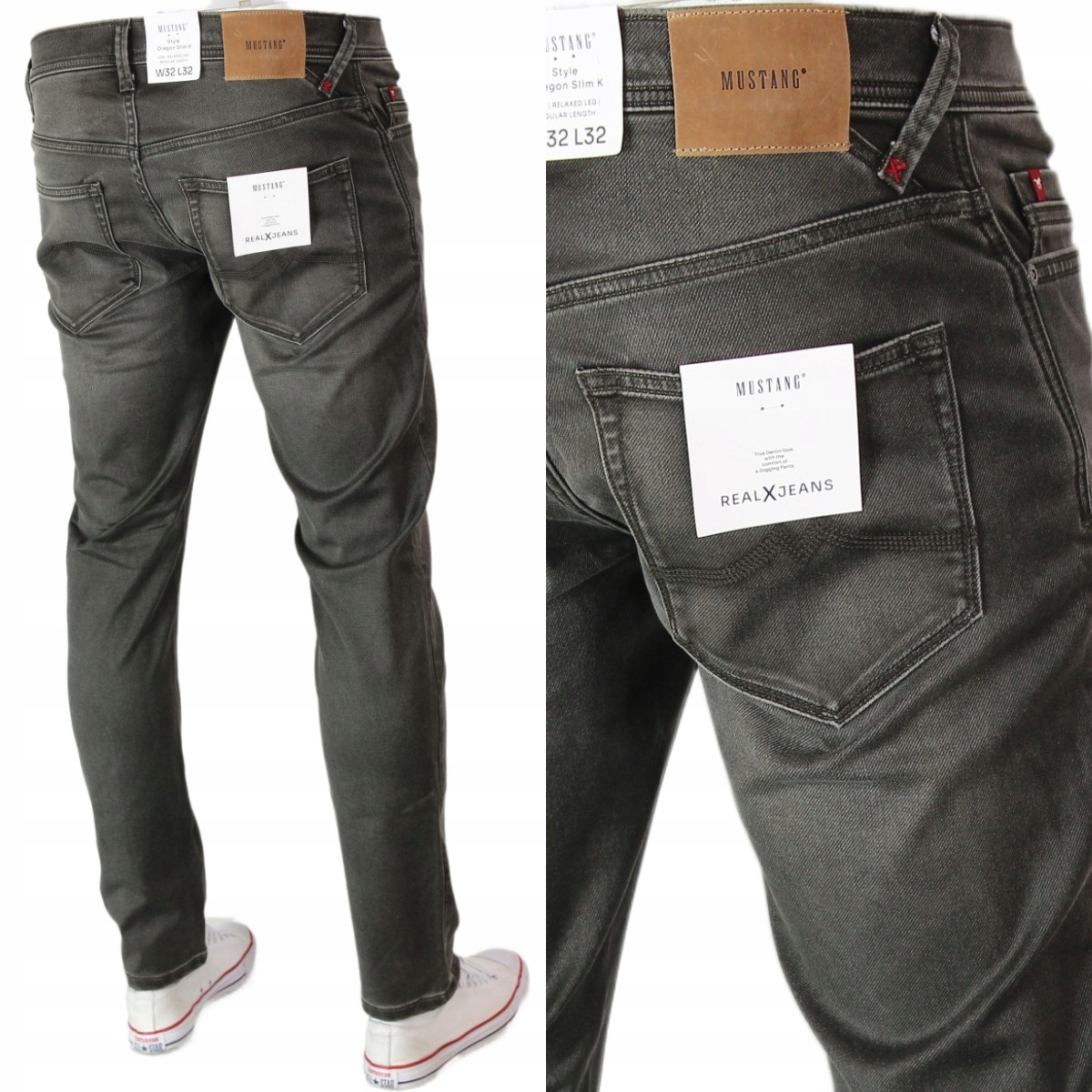 Mustang Oregon Slim K Spodnie Jeans Tapered "dark Brown" W32 L32