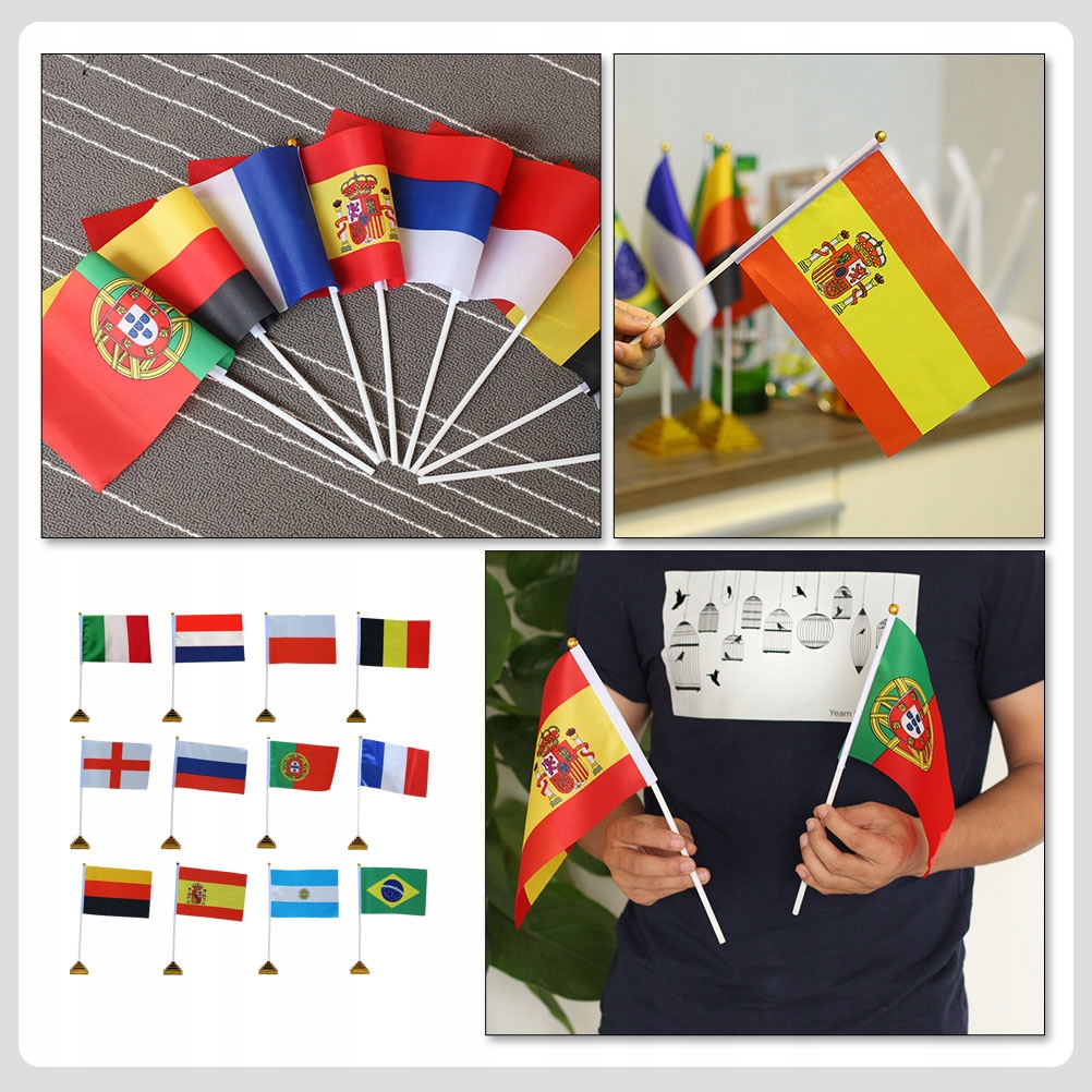 12PCS Małe flagi Różne flagi krajów Wakacyjne Marka inny