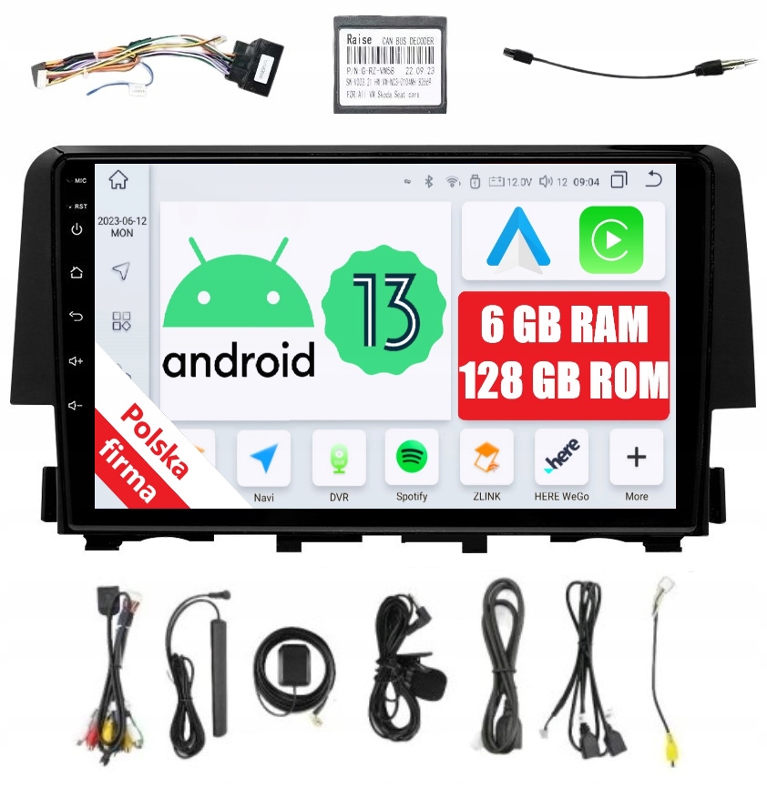 Navigácia Rádio 2DIN Android Honda CIVIC 10 X 6/128 Gb Dsp Carplay Lte