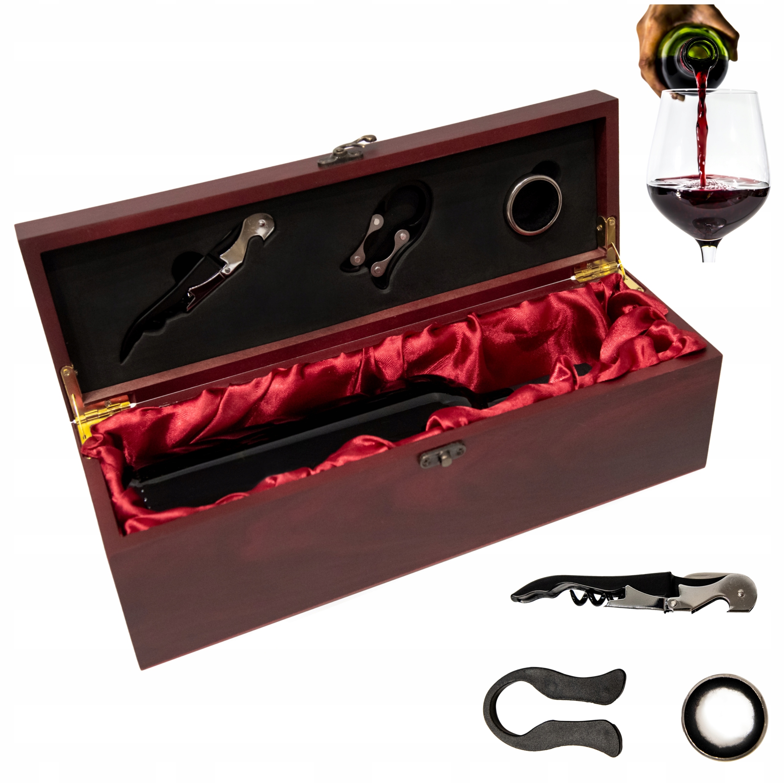 Krabička Na Víno láhev s příslušenstvím Otvírák Vývrtka Vánoce Narozeniny