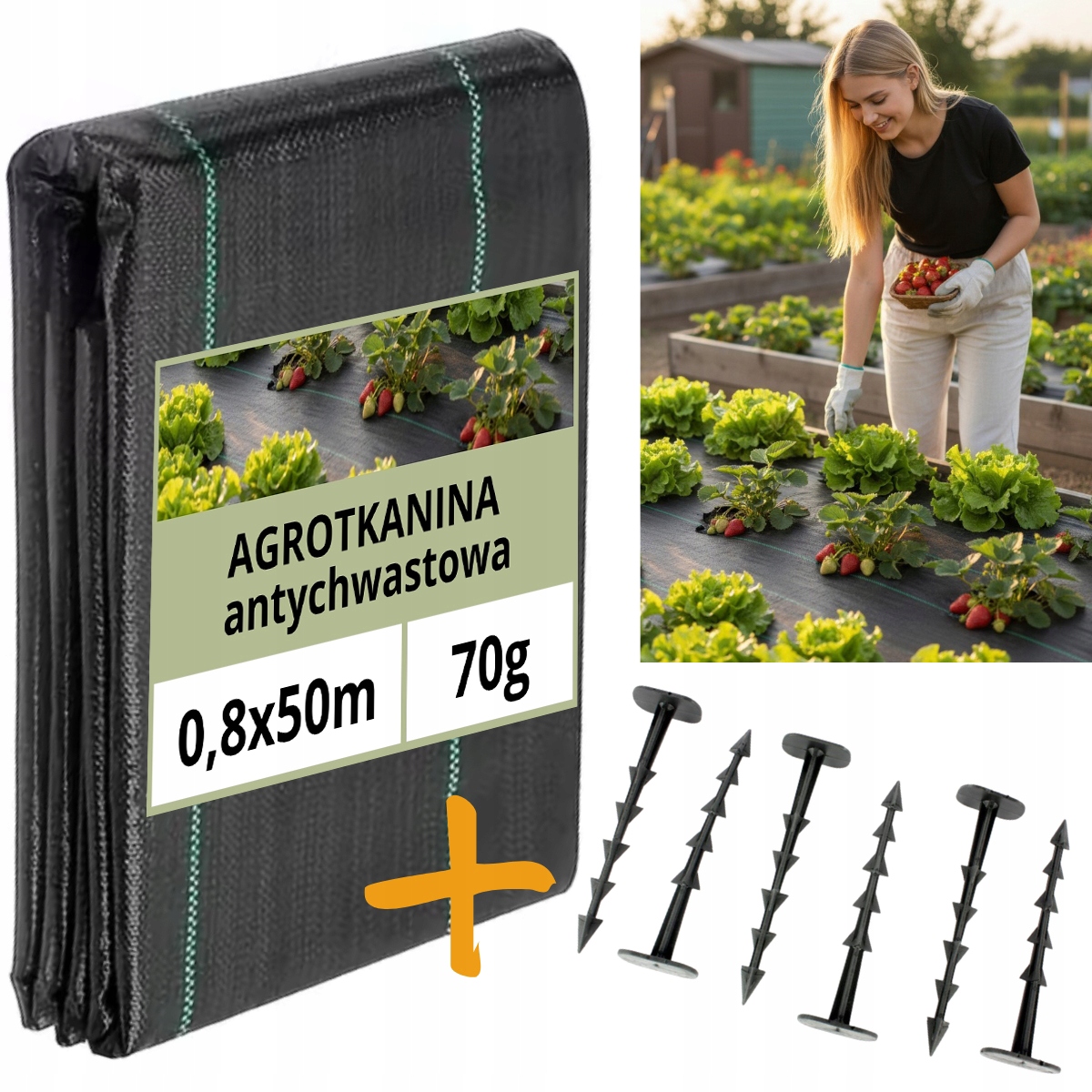 Agrotextilie 70 g/m2 skládací podložka 0,8 x 50 m Špendlíky