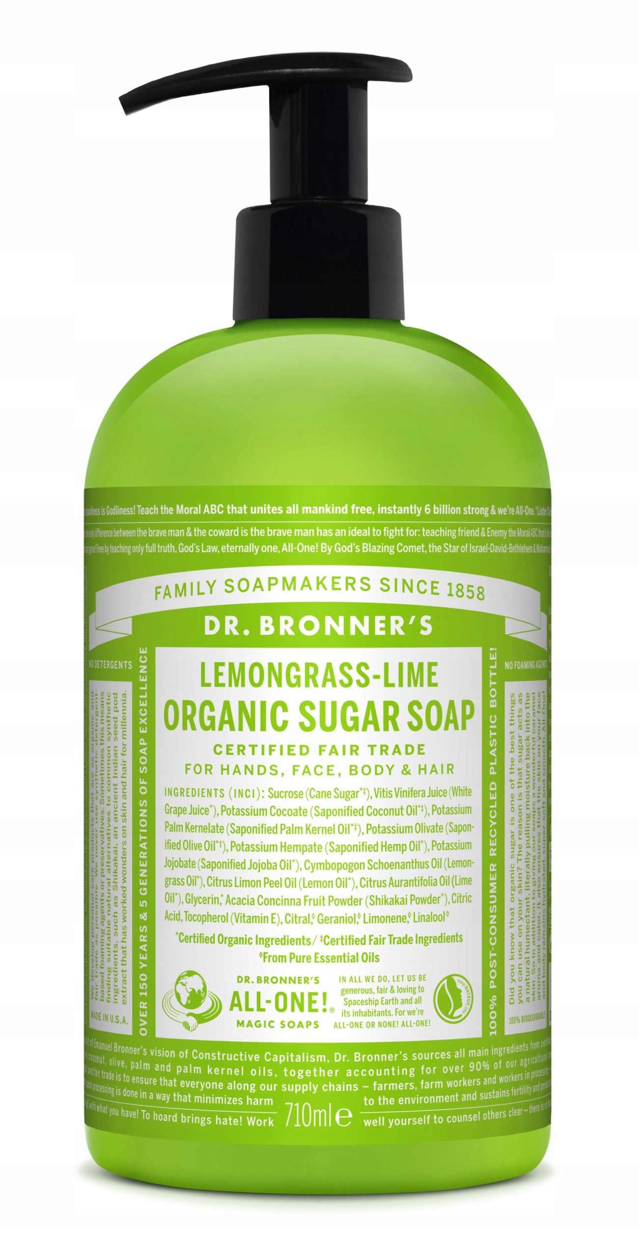 Dr. Bronner's Bio Cukrové Mýdlo Citronová Tráva A Limetka 710 ML