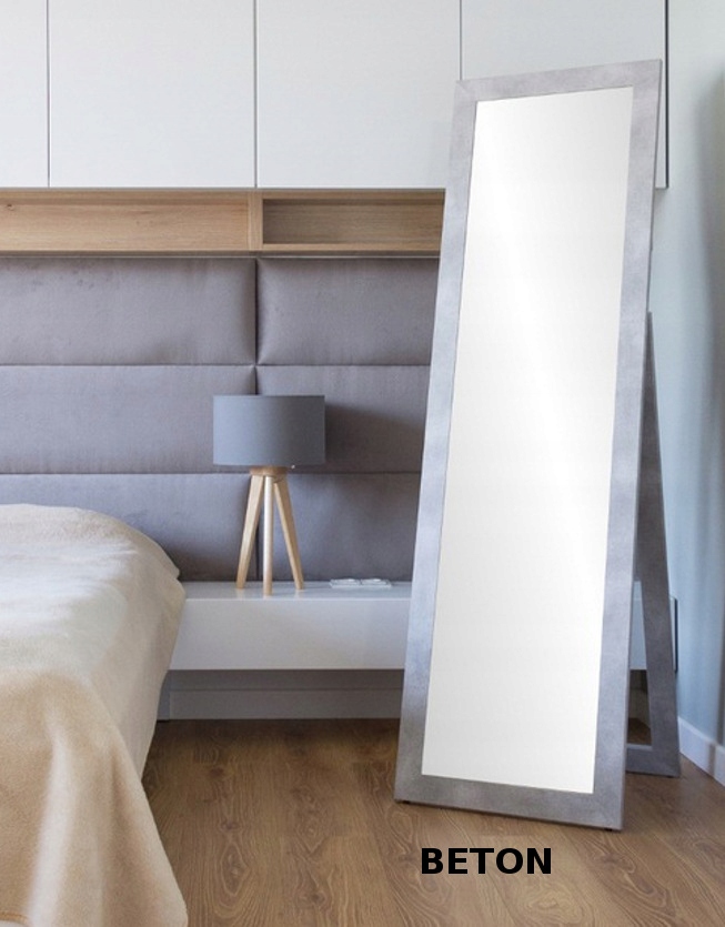 DUŻE lustro STOJĄCE rama PREMIUM 160x50 BIAŁE Szerokość 500 mm