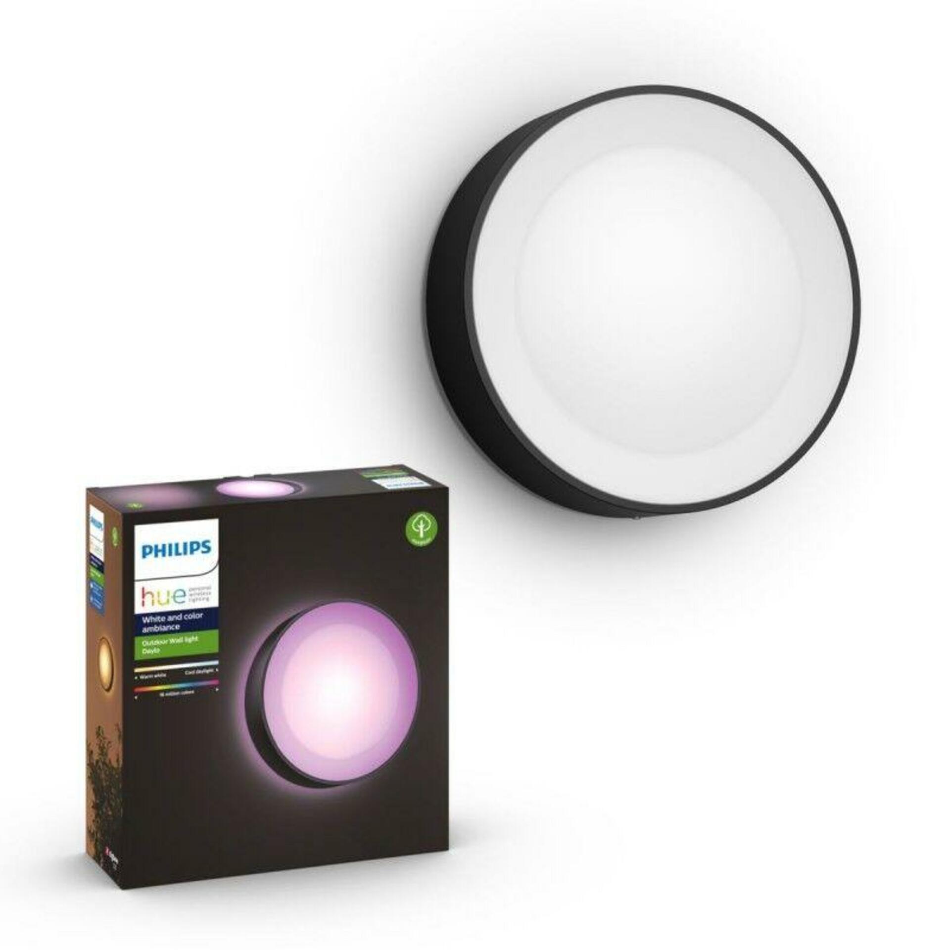 Philips Hue Daylo venkovní Led nástěnné svítidlo, Rgb, 1200lm, černé, IP44