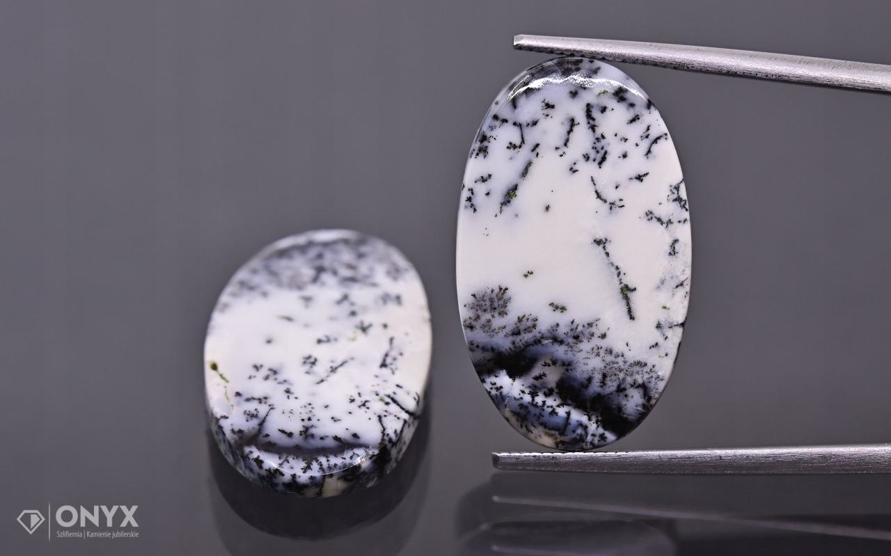 Dendritový achát z Turecka konvexní mělký Para ovál