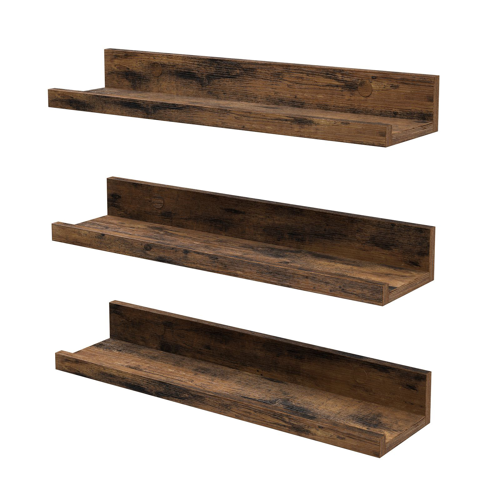 Plovoucí nástěnná kuchyňská police na koření a knihy, sada 3 ks, loft