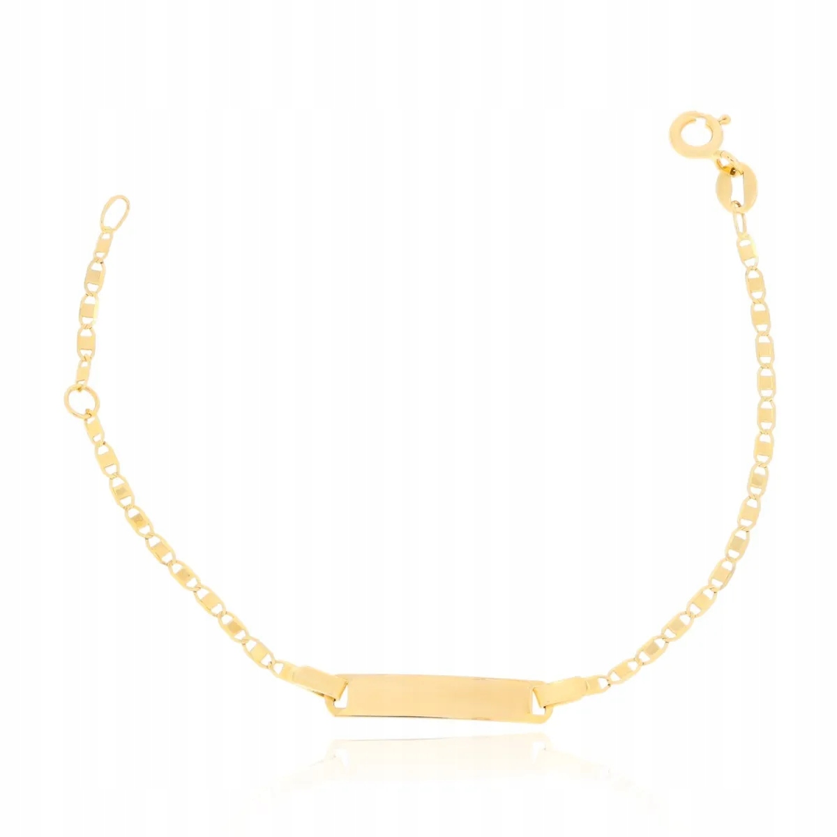 Złota bransoletka gucci z blaszką 12 cm pr. 585