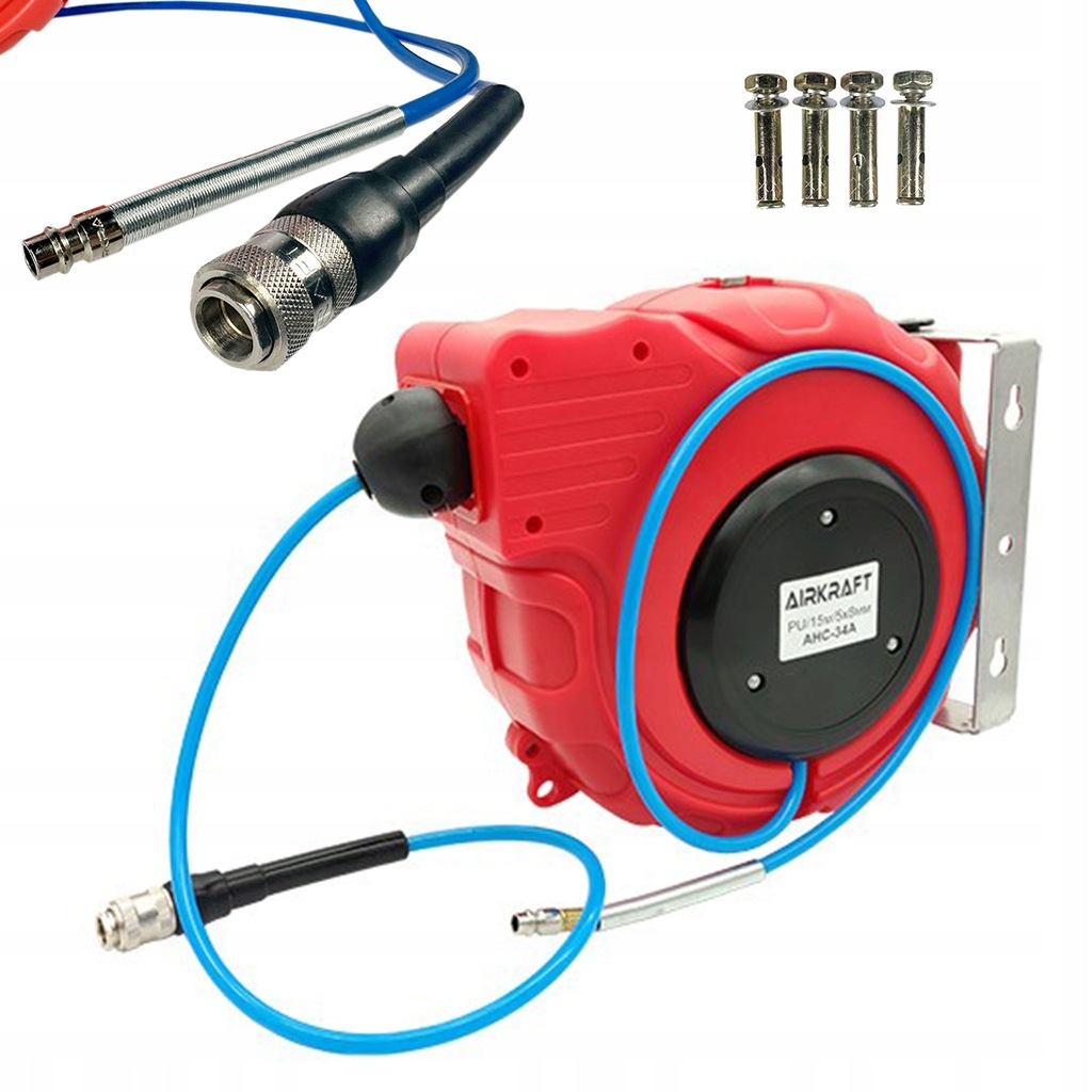 Pneumatická Hadice 5x8 mm 15 m Automaticky Navíjená Na Bubnovém Navíječi