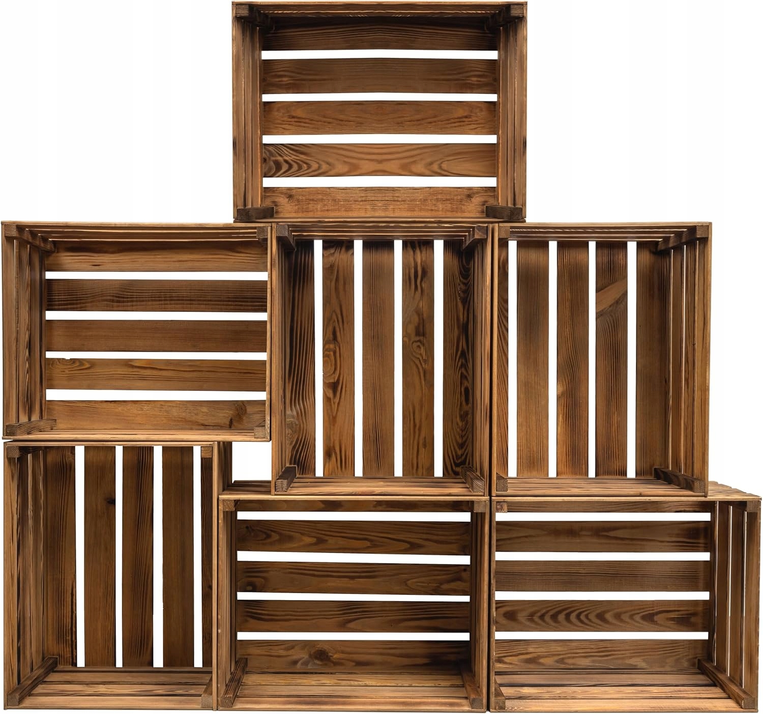 Pineea Drevené boxy veľké vintage podpaľovacie boxy 50x40x30
