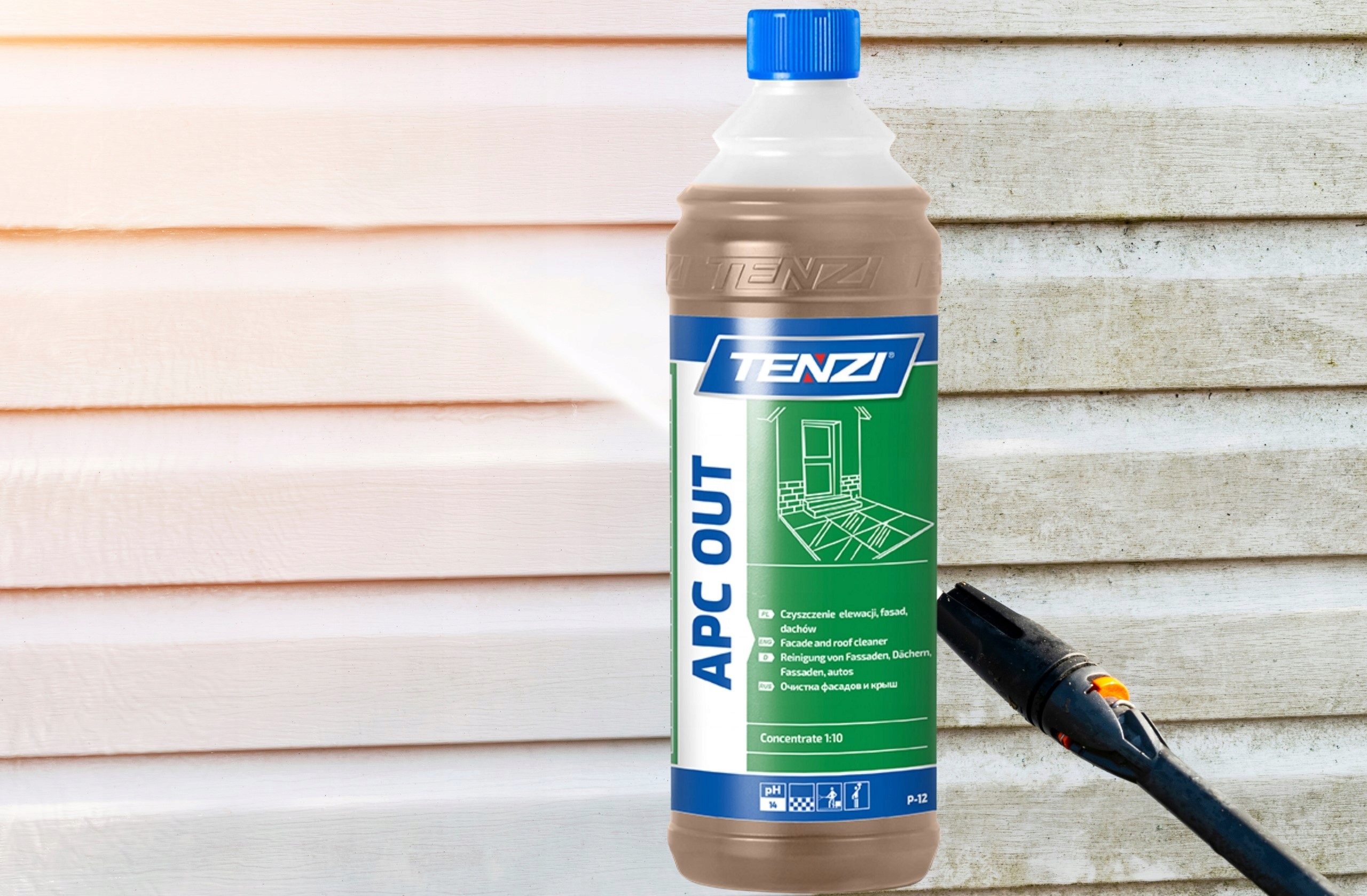 PŁYN DO MYCIA ELEWACJI DACHÓW KOSTKI WIELOFUNKCYJNY TENZI 1L Marka Tenzi