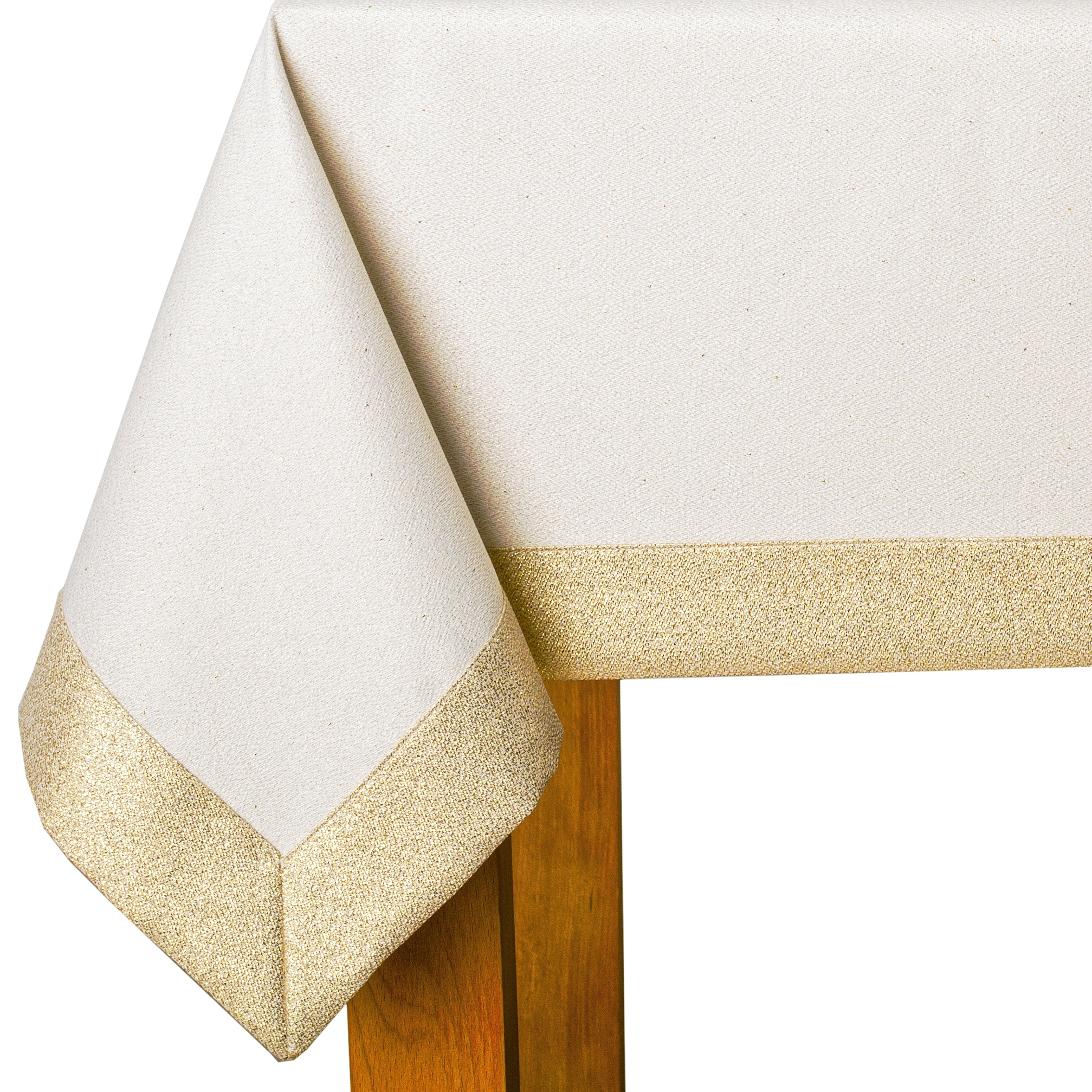 Obrus Szyty z Mankietem 5 cm Złoty Błysk 150x350cm