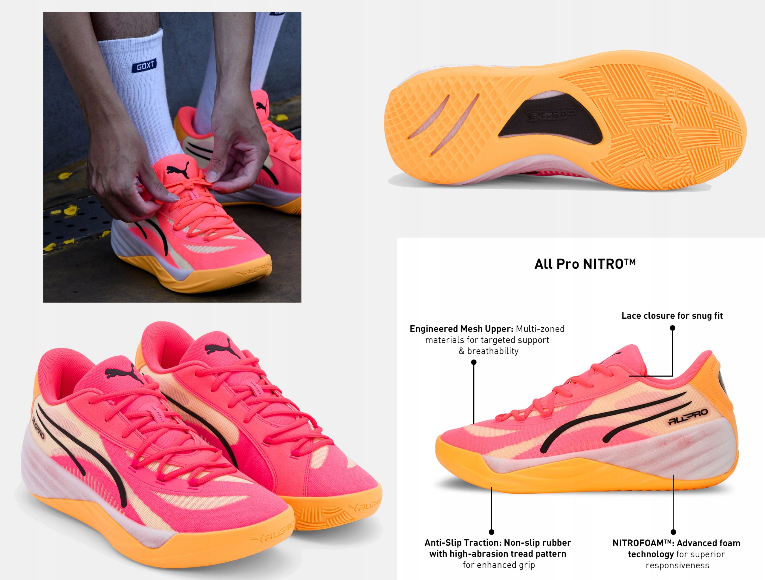 Puma All-Pro Nitro buty sportowe do koszykówki sneakersy codzienne 44