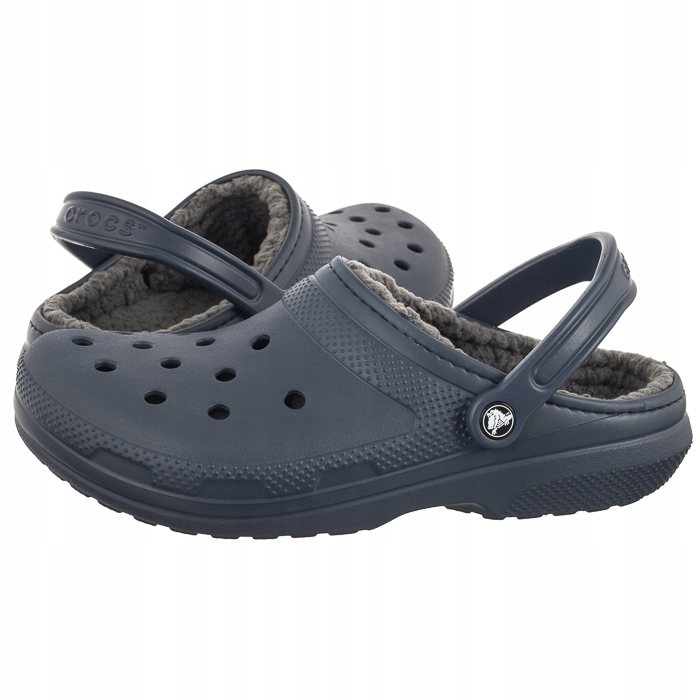 Zateplené boty Nazouváky Crocs s kožešinou Classic Lined 203591, modré