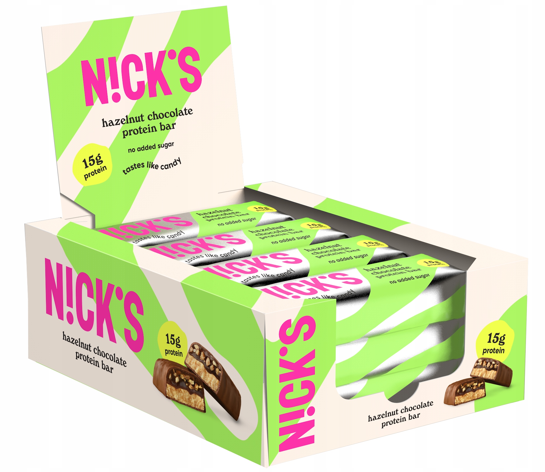 Nick's Protein Bar Hazelnut Chocolate 50g Kartonik 12 sztuk