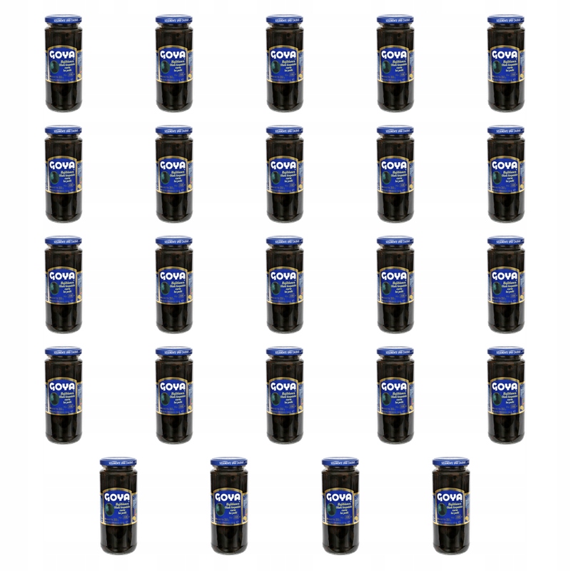 Goya Černé španělské olivy Bez Pecek Drylované ve sklenici 358 ml X24