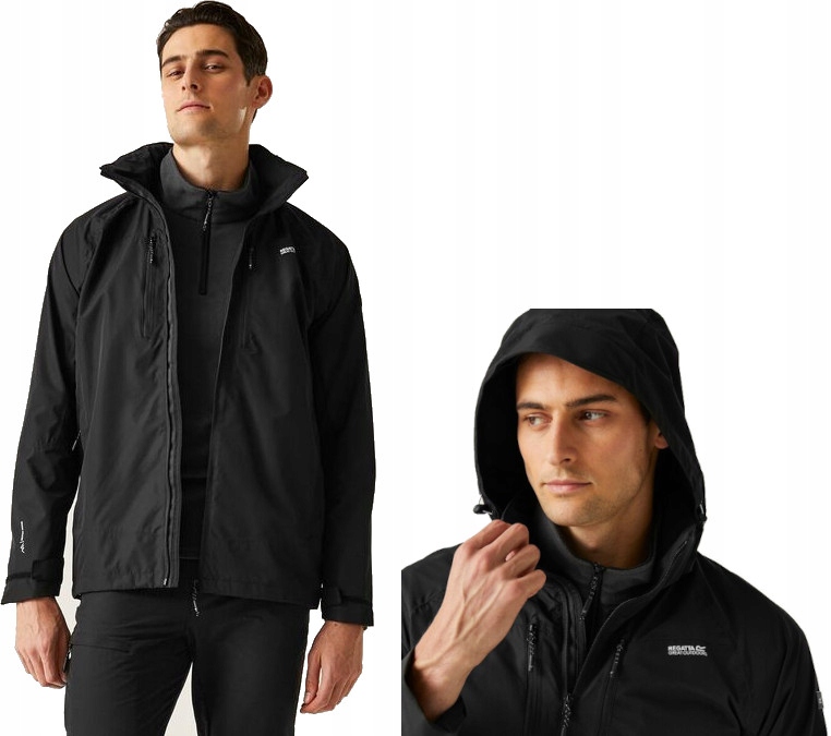Przeciwdeszczowa kurtka trekkingowa Regatta z kapturem RMW417 800 3XL