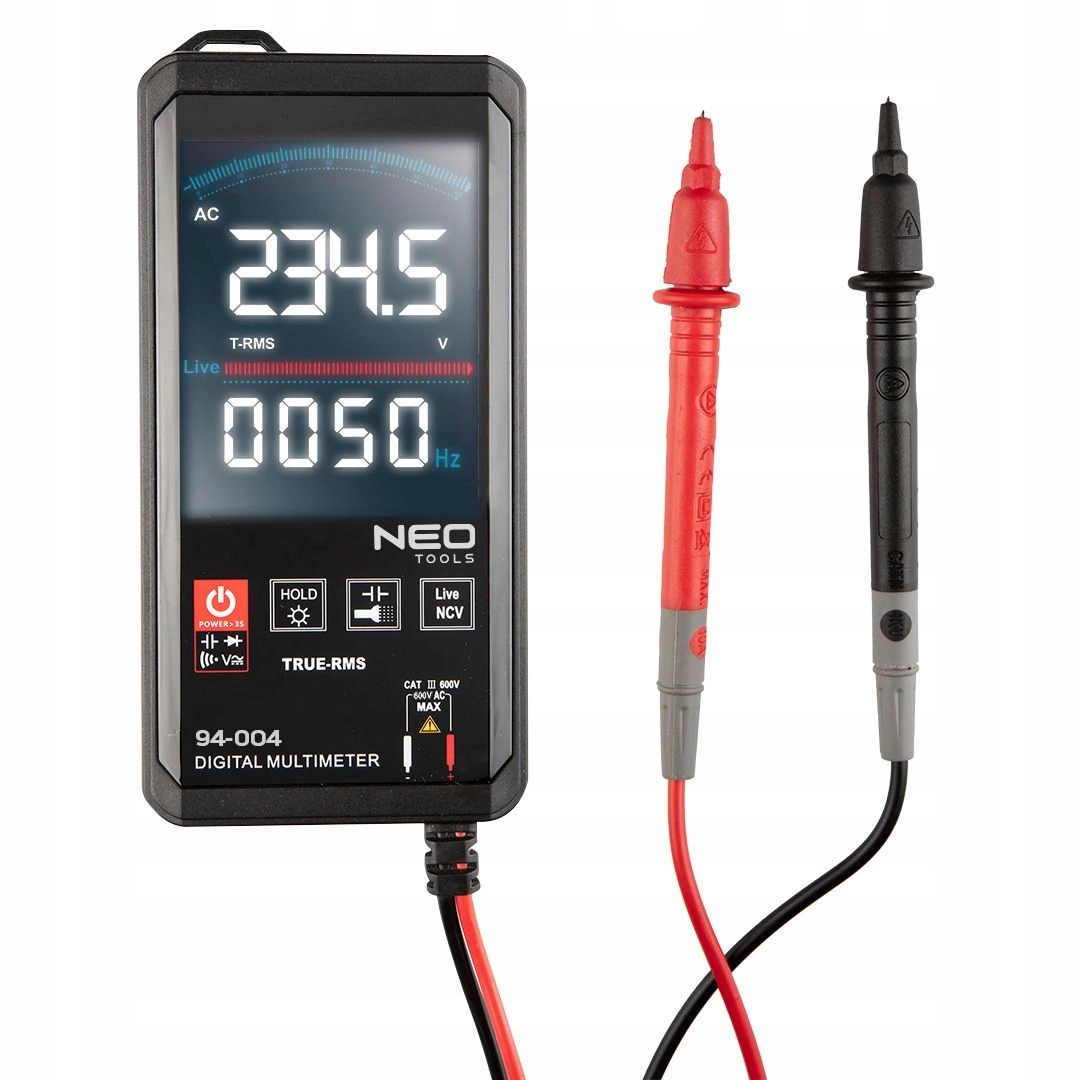Neo Tools Merač digitálny displej LCD Meranie kontinuity Meranie napätia