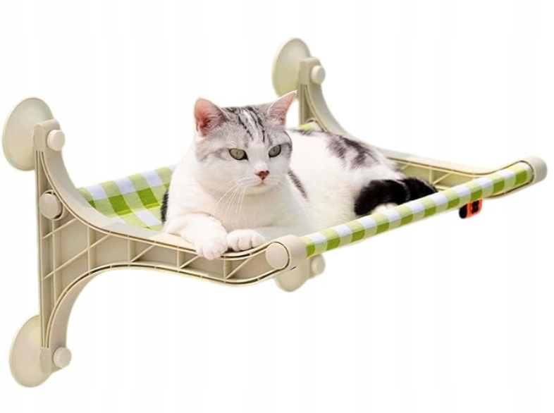 Levně Mewoofun houpací síť pro kočky na okno 61x30x20cm bílá M s přísavkami a rámem