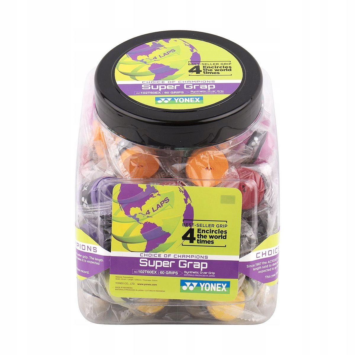 Vrchní obaly Yonex Grap Ac 102EX Barevné 0,60 mm 60 ks