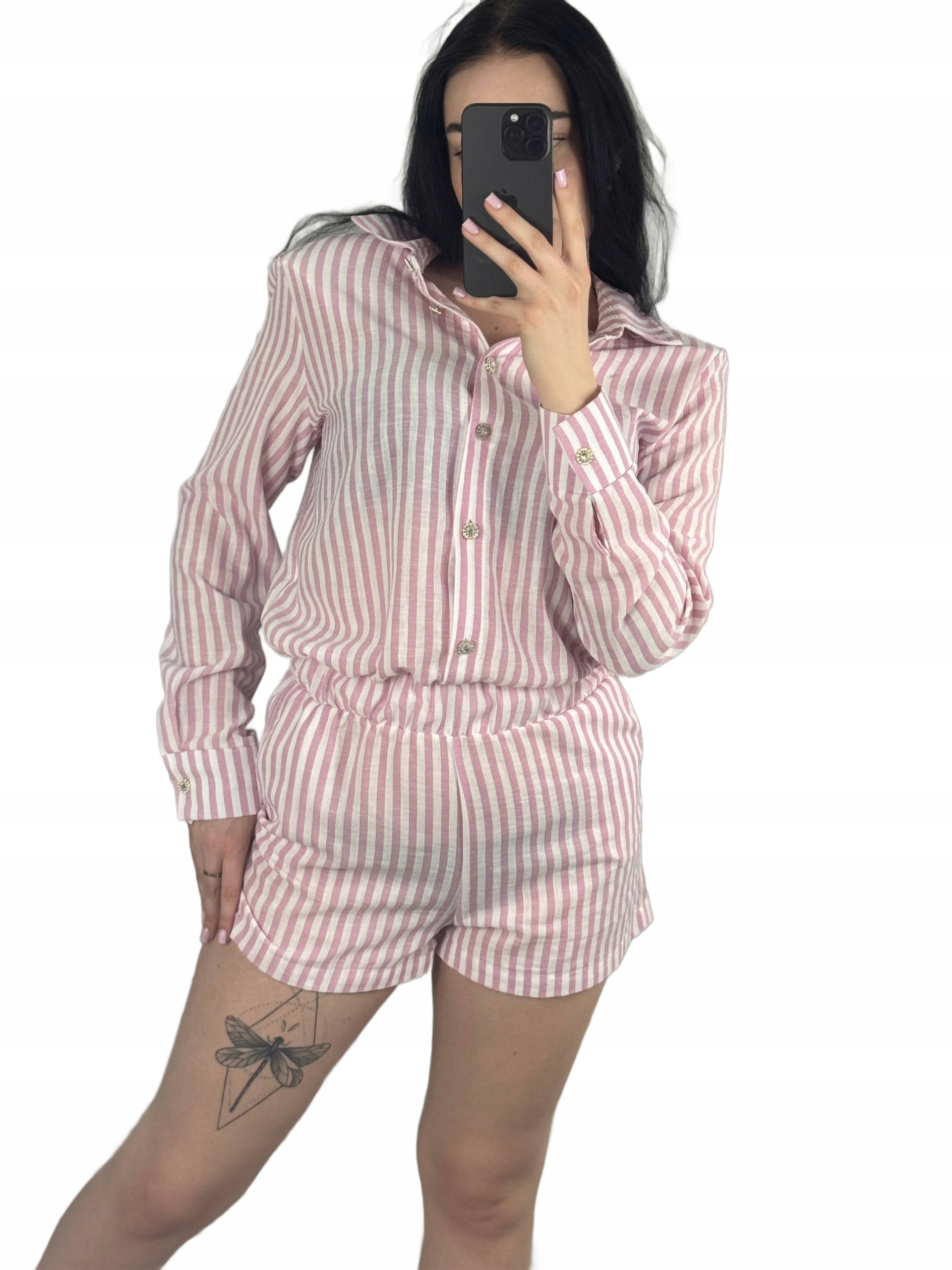 La Milla Kombinéza S Pruhy Světle Růžová M/L
