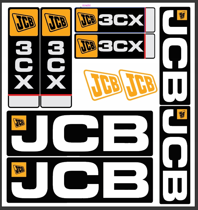 nálepka, logo na masku Jcb 3CX starý typ