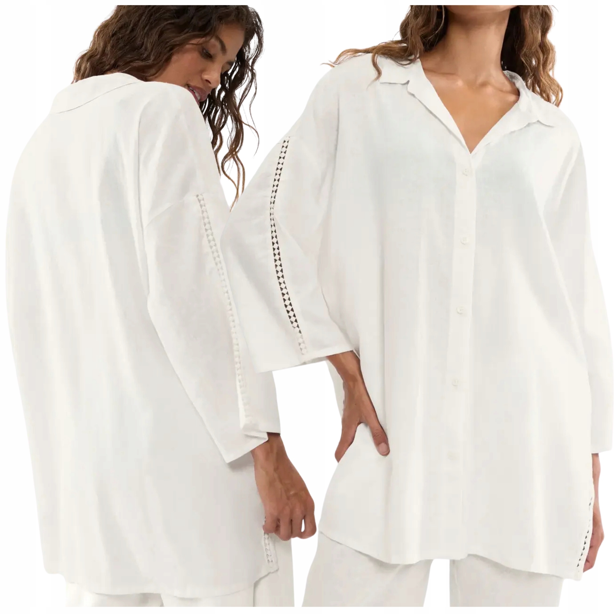 Oversize košile volná lněná pohodlná Triumph Summer Wear Boyfriend ecru 42