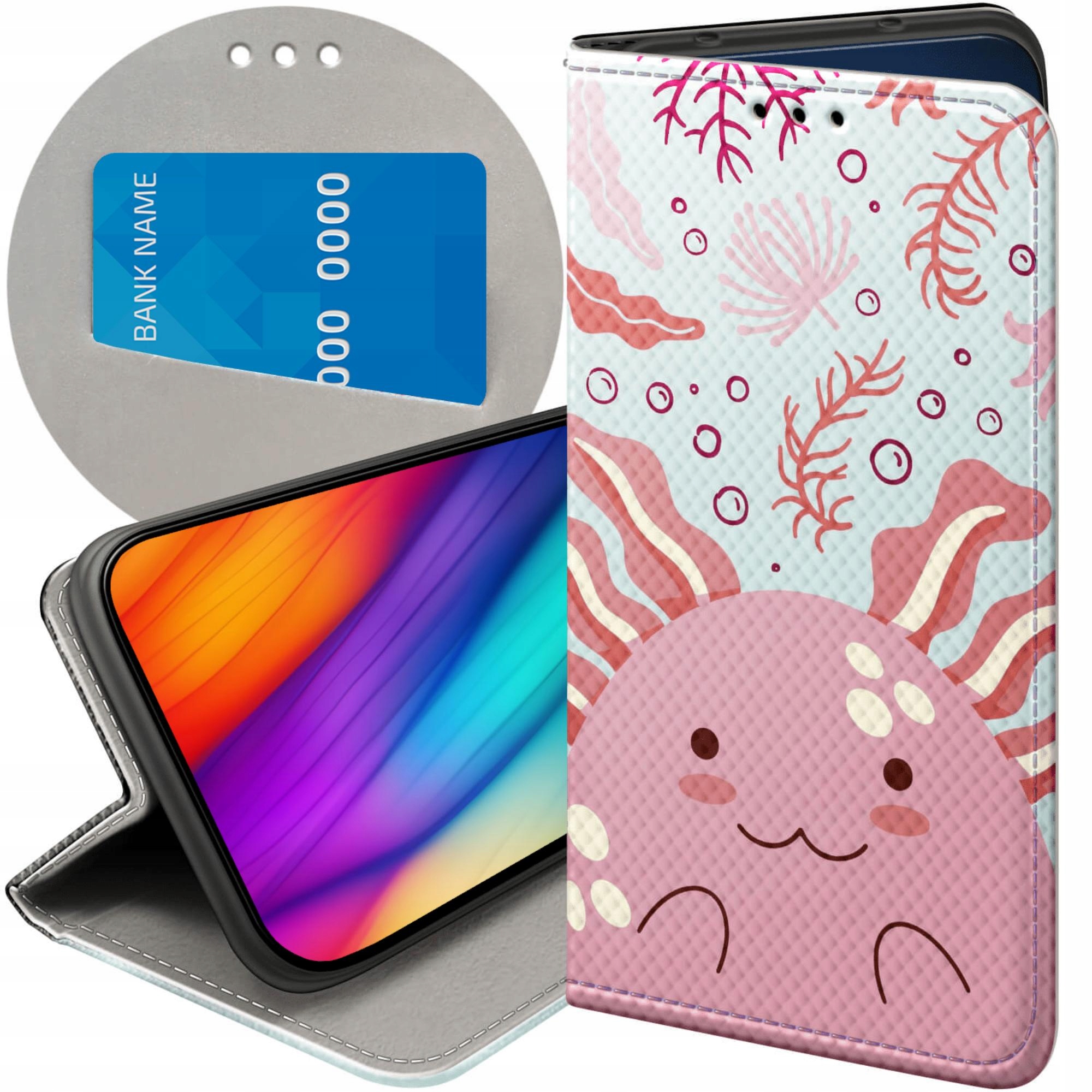 Etui Z Klapką Do Motorola Moto G14 Axolotl Aksolotl Z Aksolotlem Case