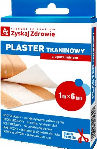 

Plaster Tkaninowy Z Opatrunkiem 1mx6cm