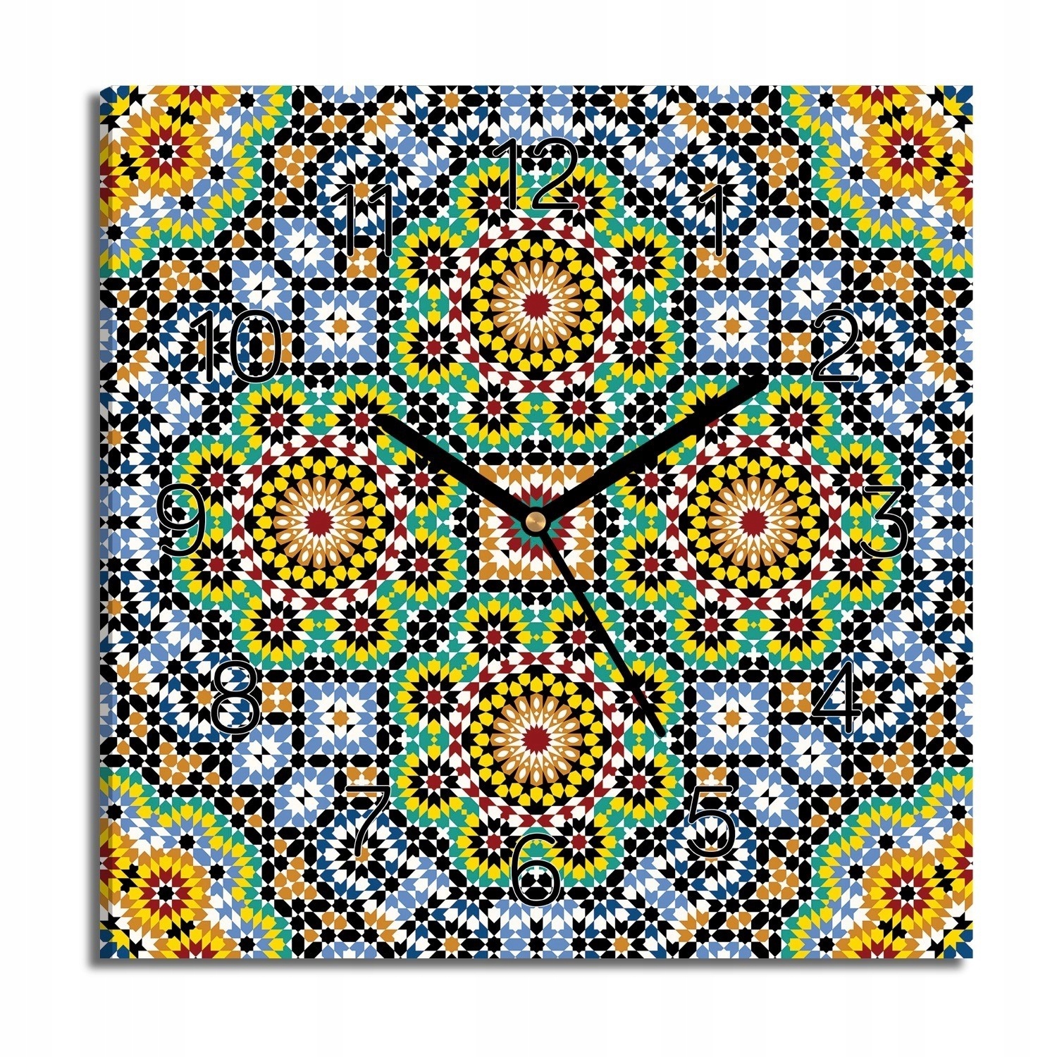 hodiny na obraze Mozaika květiny do pokoje 30x30