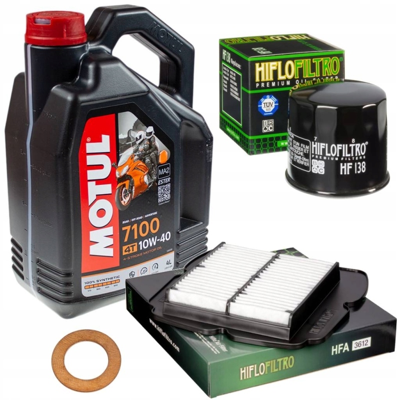 Olejové vzduchové filtre Motul 7100, podložka na vypúšťanie Suzuki SV650 03-16