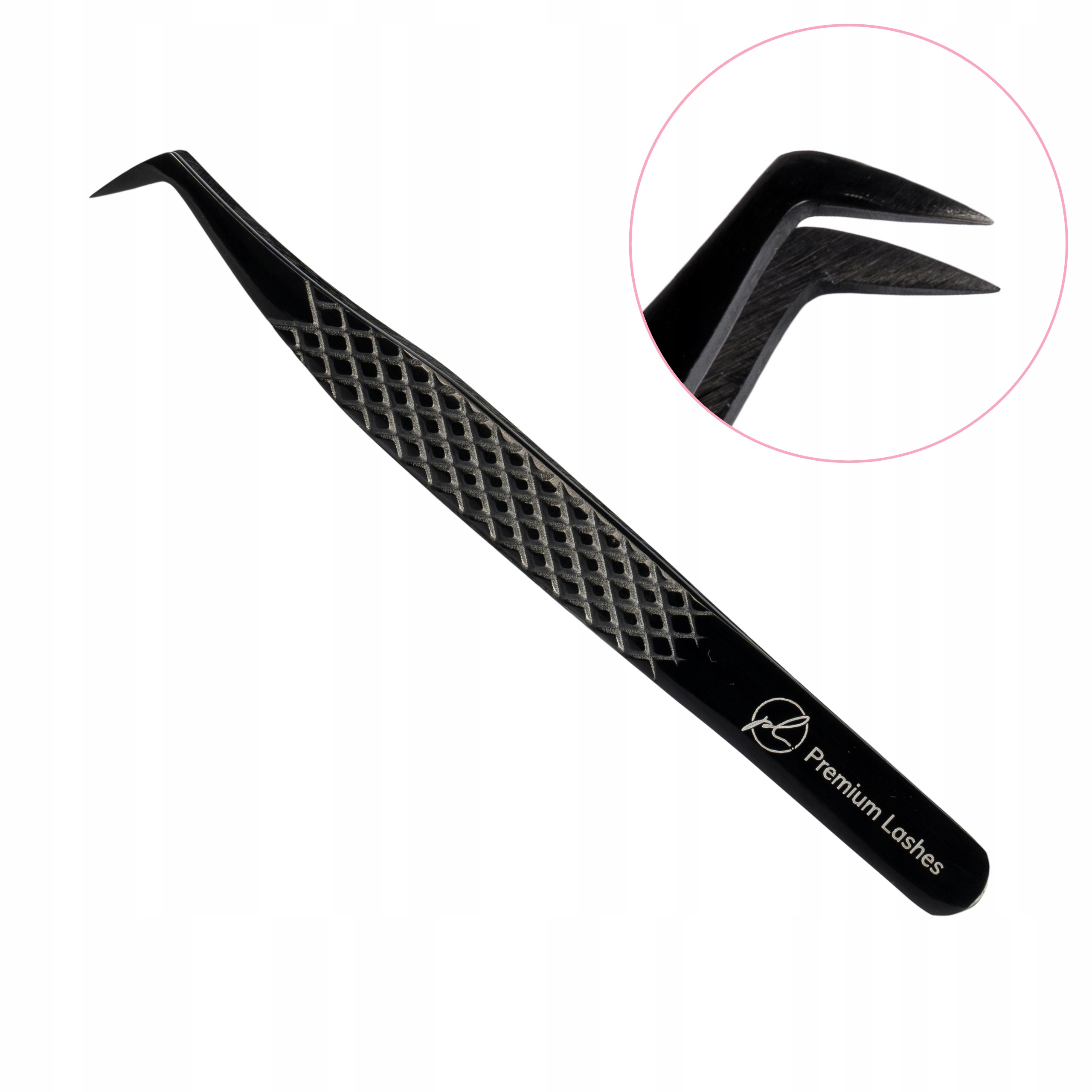 Pinzeta na řasy Kopytko prodloužená 70° Dvoupinová Pro Black #3 Premium Lashes