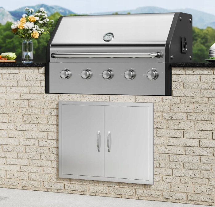 Prístupové dvere k grilu Vevor 787 × 609 mm z nehrdzavejúcej ocele