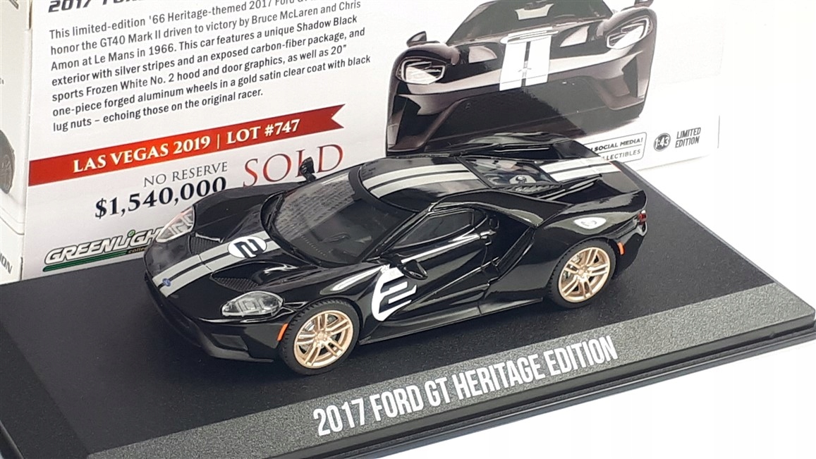 Greenlight 2017 Ford Gt #2 Heritage Edition Le Mans 1966 1:43