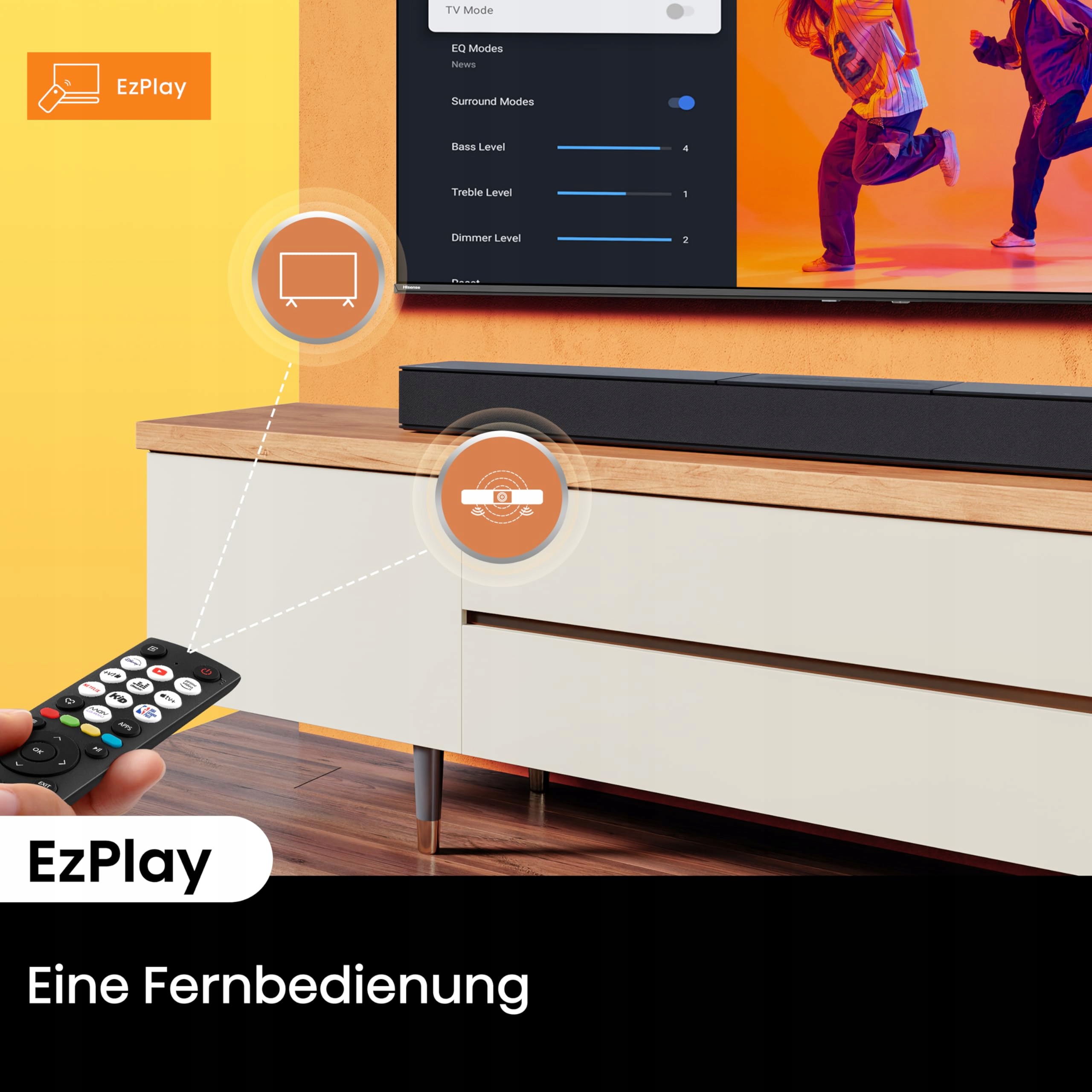 HISENSE HS2000 Soundbar 2.1 z Subwooferem 240W Dolby Audio Bluetooth HDMI — miniatura 6