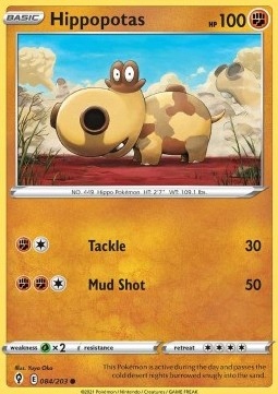 Pokemon Tcg Fighting Hippopotas (evs 084)