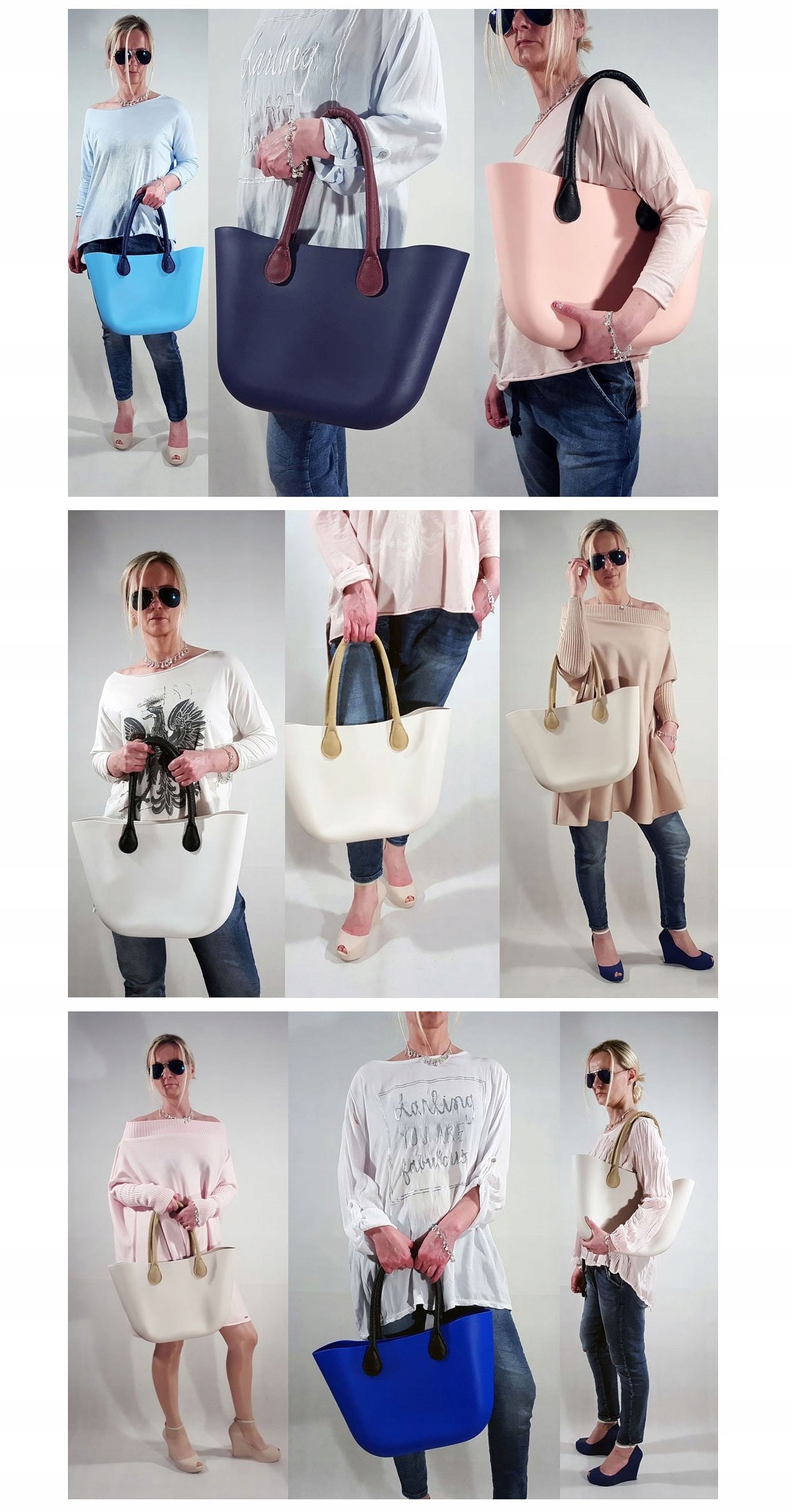 O TORBA GUMOWA TOREBKA JELLY SHOPPER BAG HOBO TGS Długość paska 67 cm