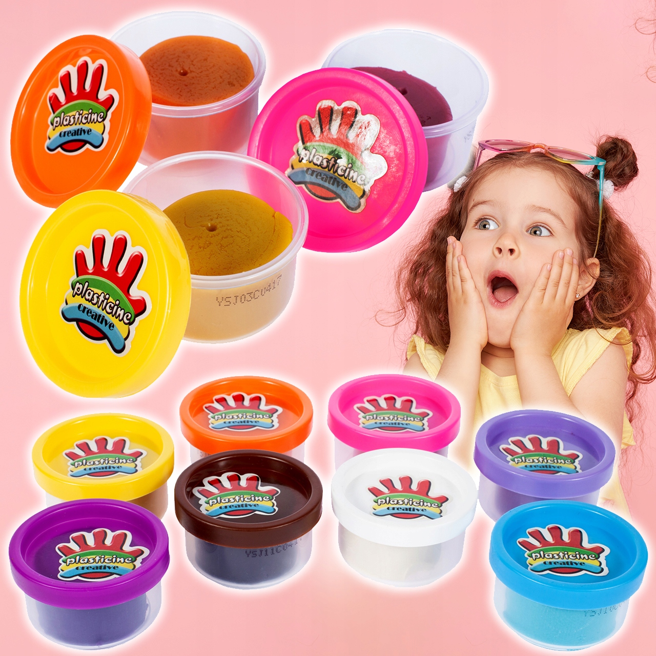 MASA PLASTYCZNA CIASTOLINA 8 KUBECZKÓW AKCESORIA Z CIASTO MASĄ DLA DZIECI Materiał inny