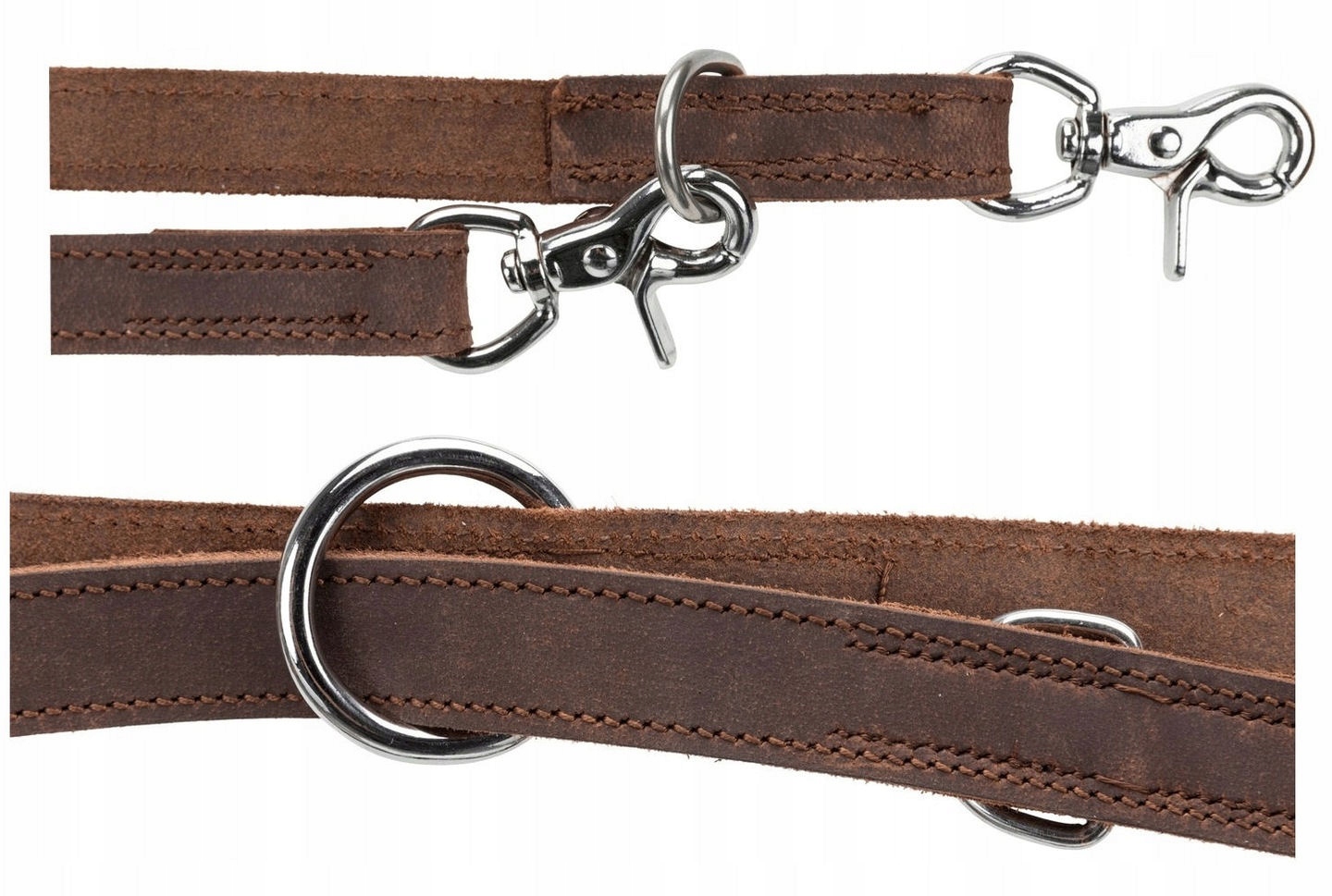Smycz Dla Psa Skórzana Składana Przepinana Szyta 2cm/2m