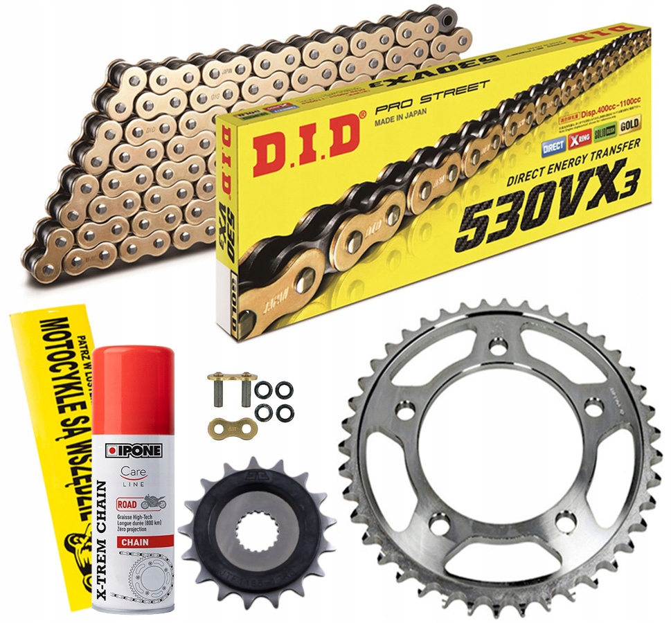 ZESTAW NAPĘD-OWY DID ZŁOTY TŁUMIK DRGAŃ JT YAMAHA XJR 1200 1995-1998
