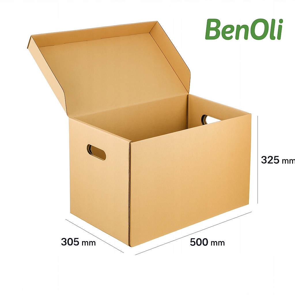 Karton zamykany do przeprowadzki i na segregatory A4 500x305x325 10 sztuk
